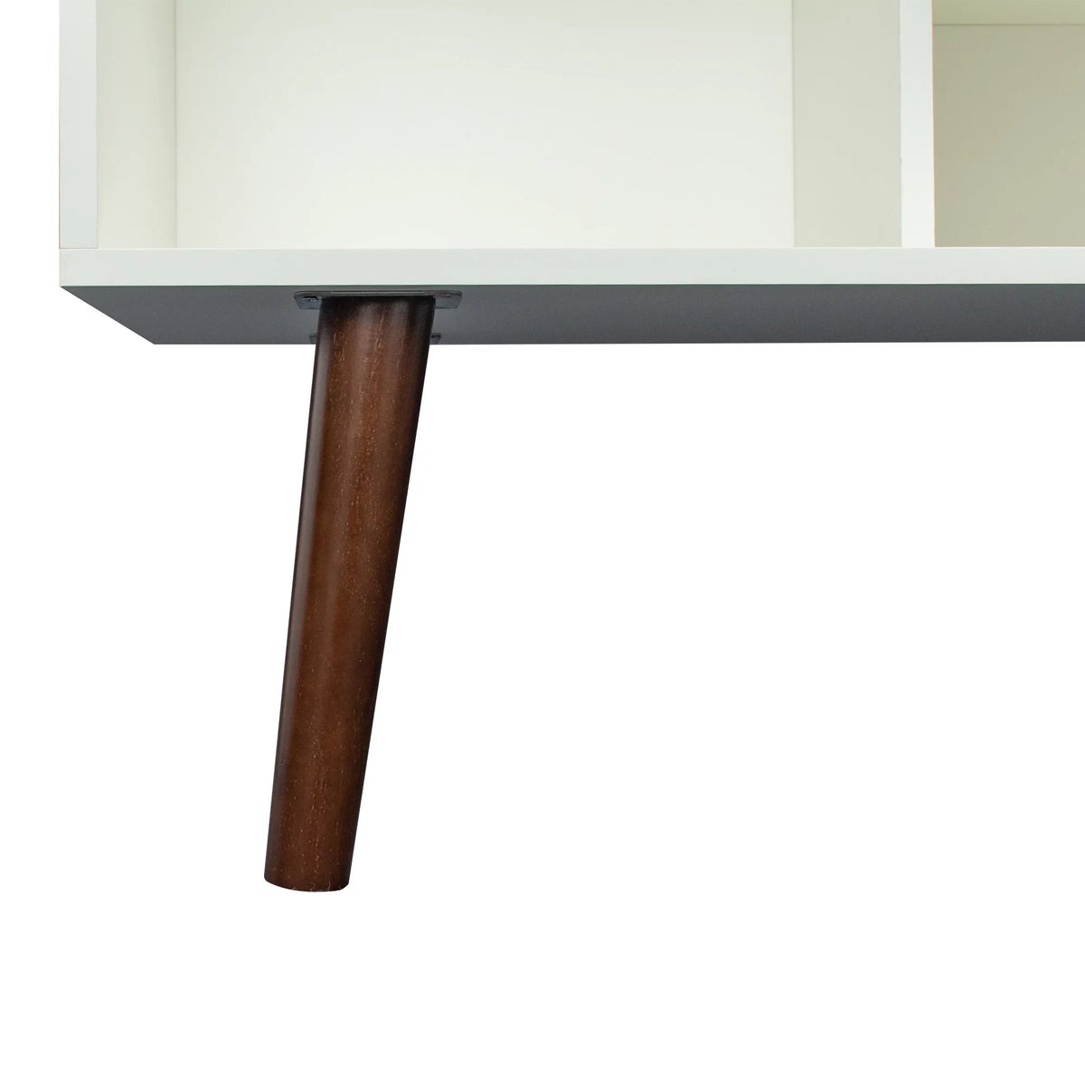 White Particle Board TV Stand with Storage and 2 Shelves Q670949
