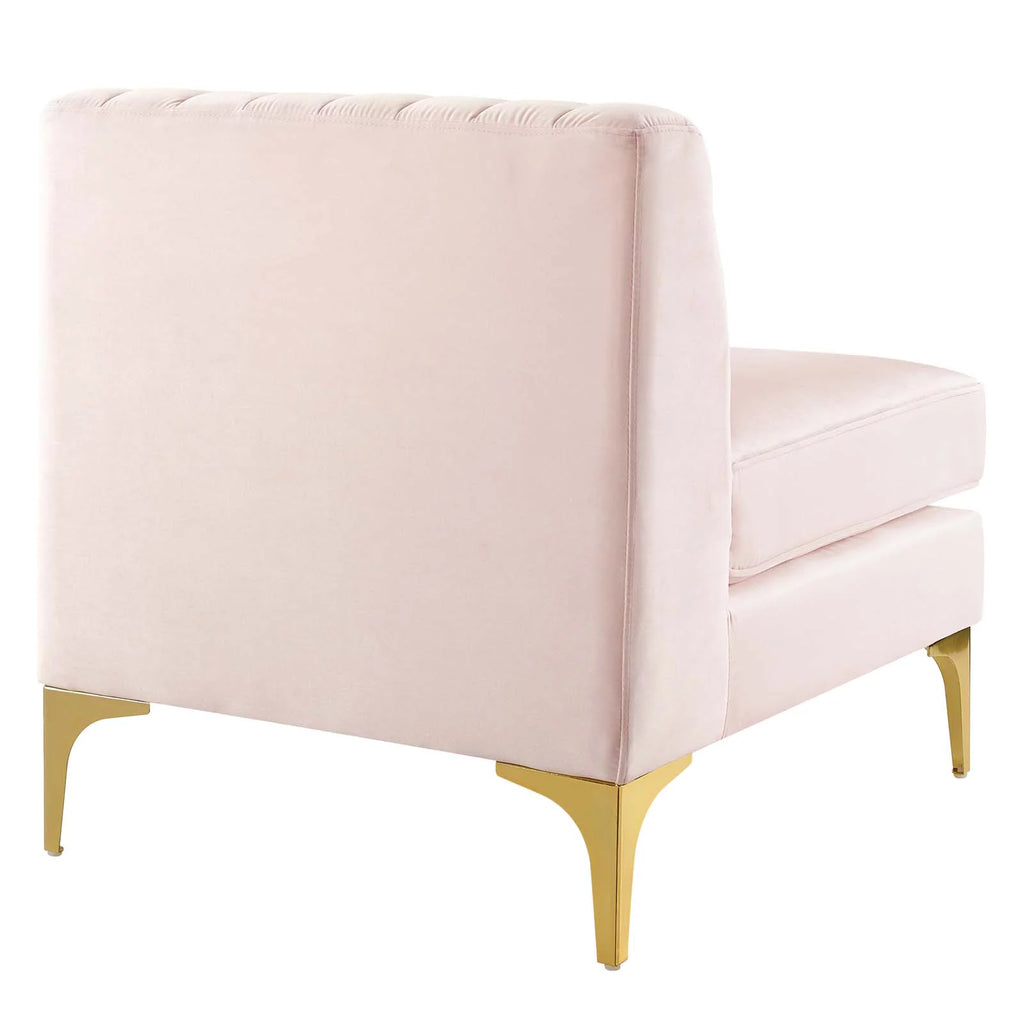 Pink Velvet 6-Piece Sectional Sofa V1312