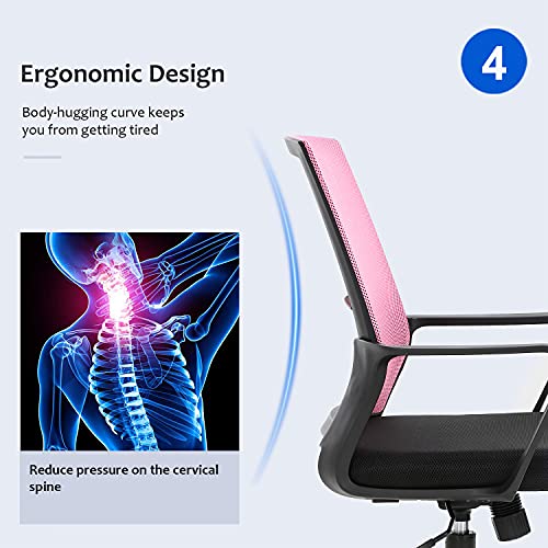 Black Ergonomic Mesh Office Chair with Armrests J535183