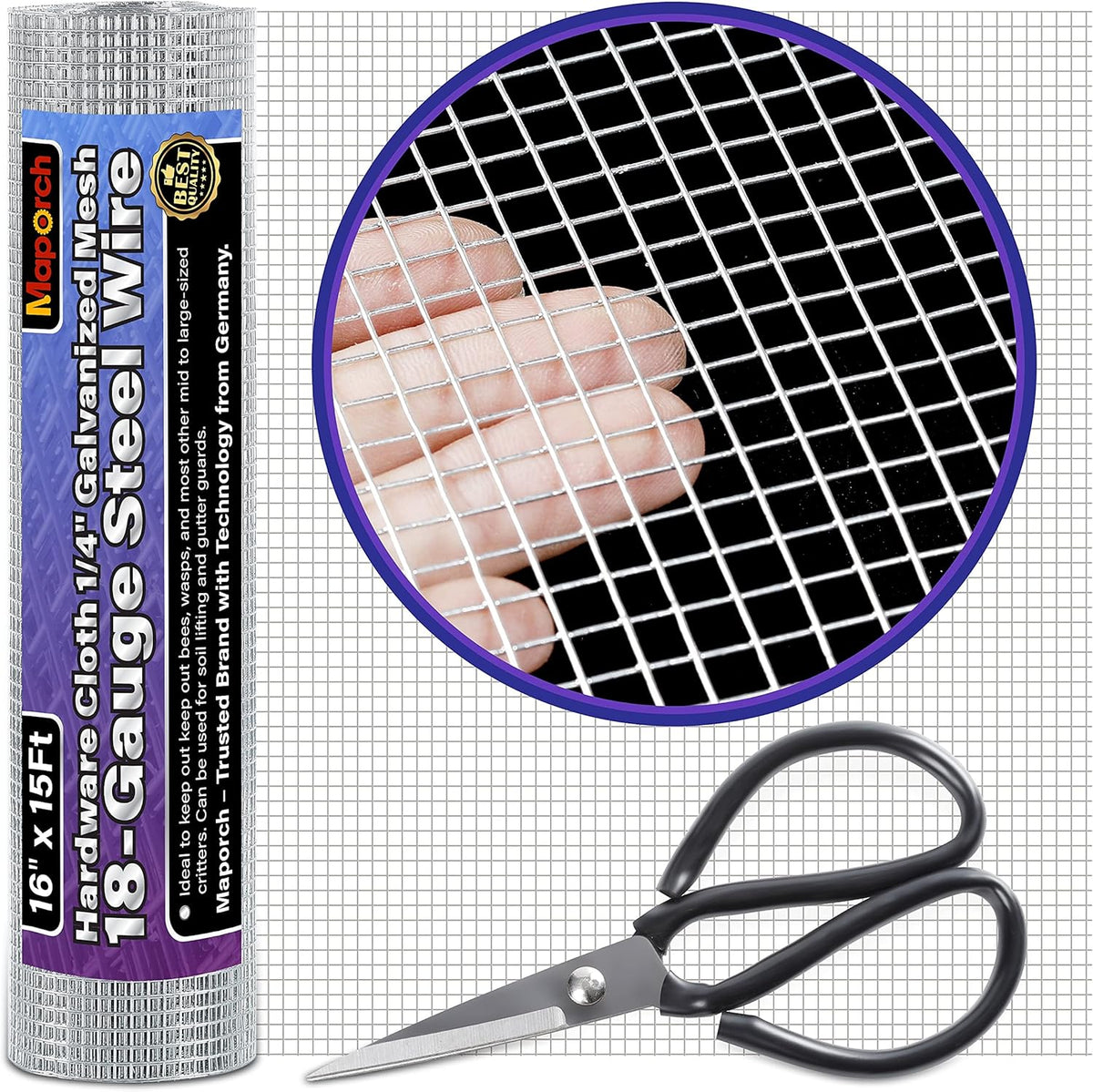 16IN x 15FT 1/4 Inch Galvanized Welded Wire Mesh 18 Gauge Q6047