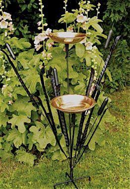 Double Cattail Birdbath K5075