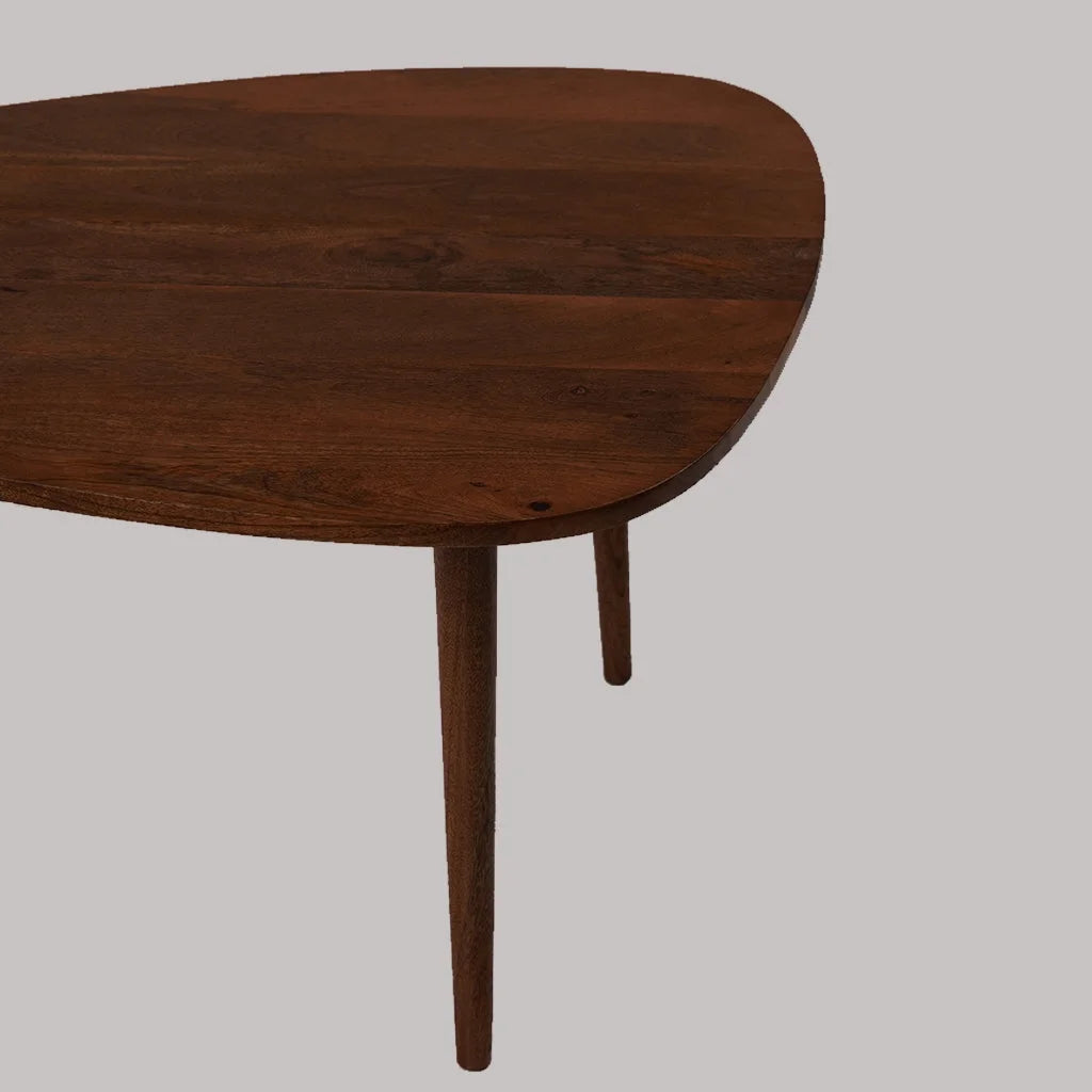 Handmade Light Walnut Drop Shaped Wood Coffee Table V30946