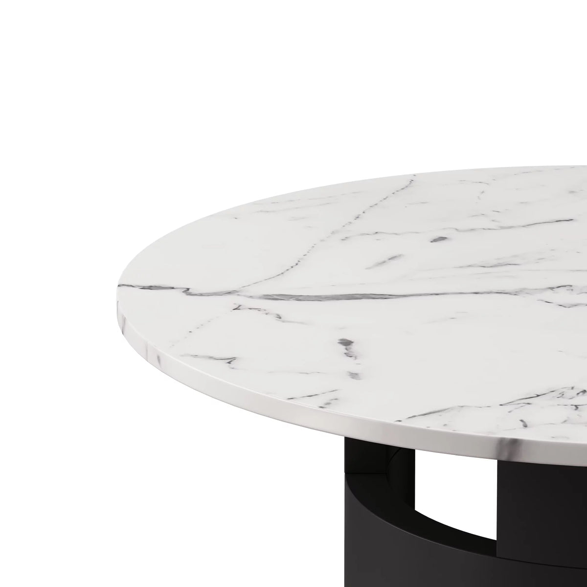 42.12" Round Dining Table with Printed Black Marble Top G985