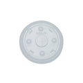 Clear Flat Plastic Lid with Straw Slot and Identification Buttons K77656