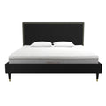 Black Velvet King Upholstered Bed M9099