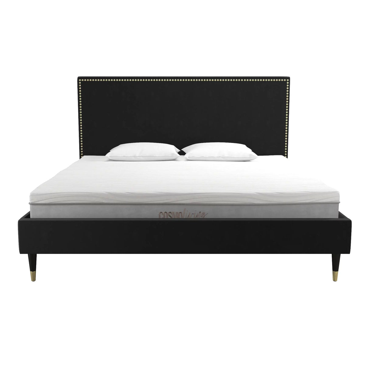 Black Velvet King Upholstered Bed M9099