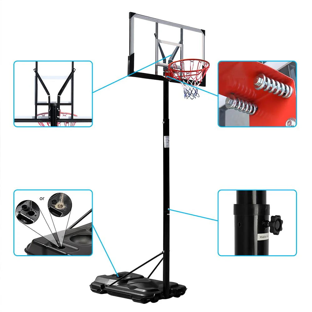 44in Portable Adjustable Basketball Hoop with Wheels M3583