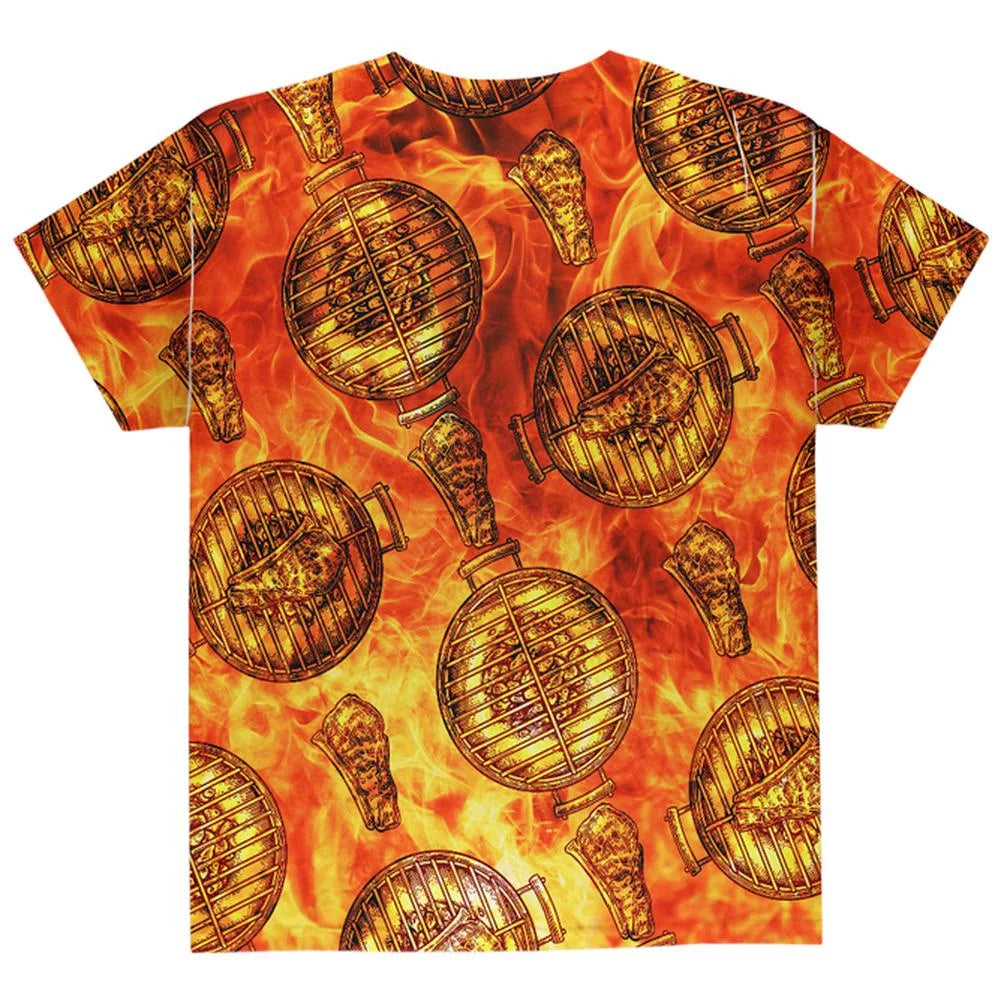 Charcoal Grilled Steak Pattern Youth T Shirt G9584