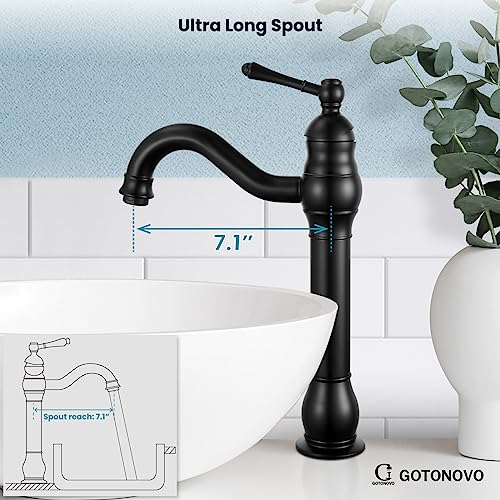 Single Handle Vessel Sink Faucet with Pop Up Drain, Oil Rubbed Bronze W704