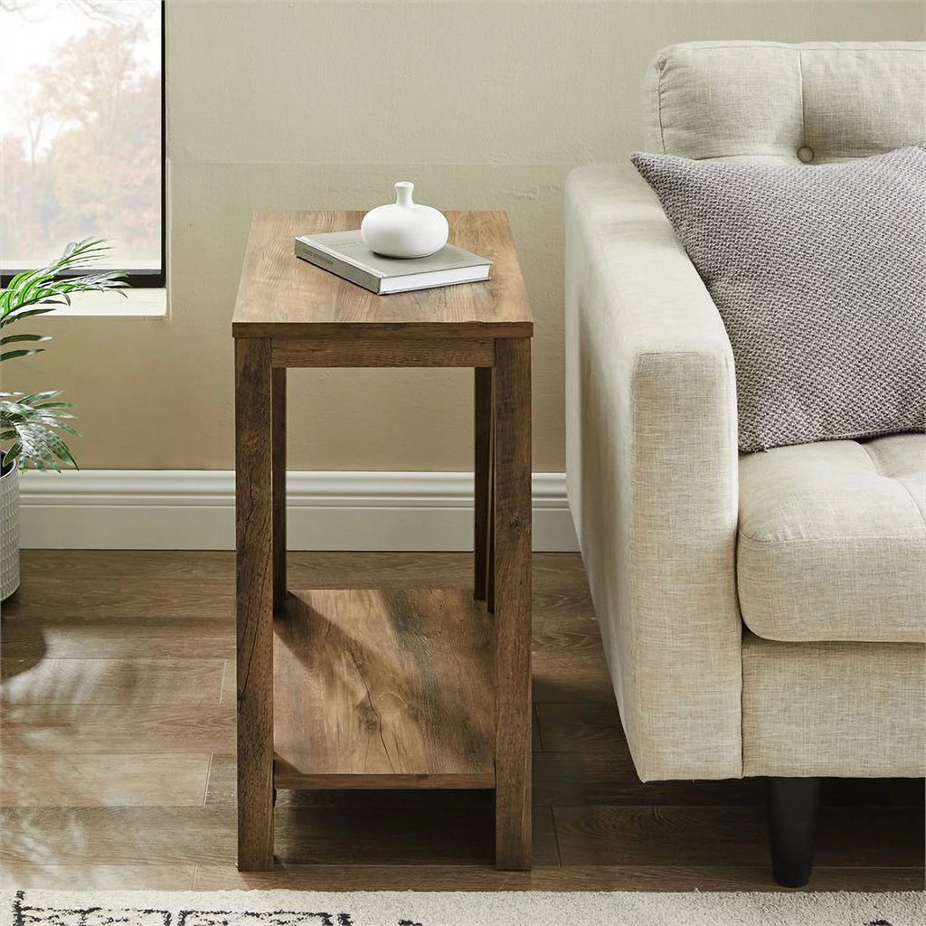 Rustic Oak Narrow End Table Set of 2 O7287