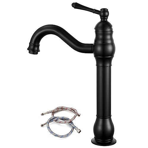 Single Handle Vessel Sink Faucet with Pop Up Drain, Oil Rubbed Bronze W704