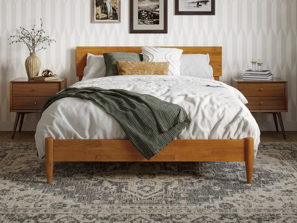 Solid Wood Low Profile Platform Bed V9072