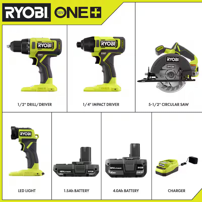 18V Cordless 4-Tool Combo Kit with Battery and Charger B97859
