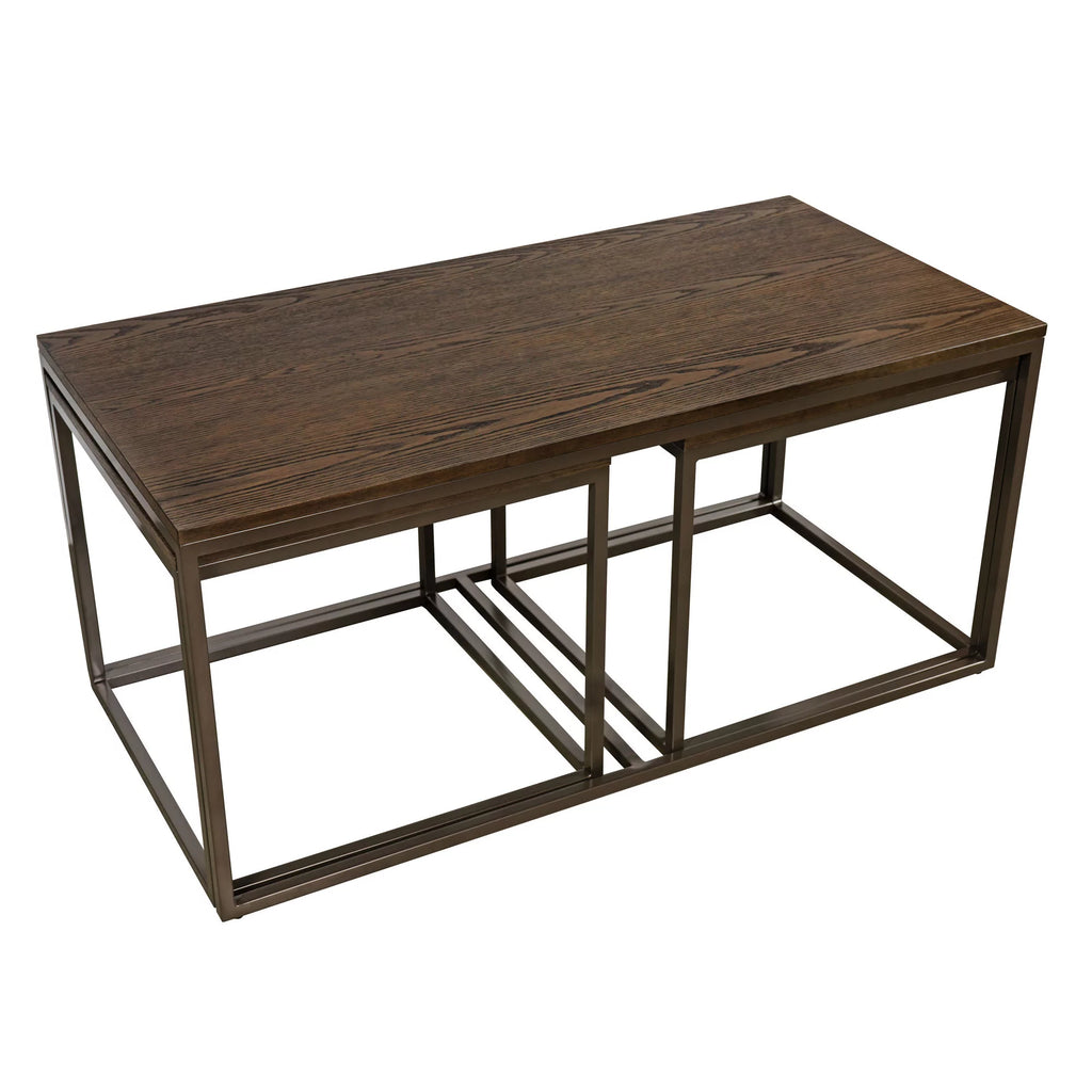 Brown Set of 3 Nesting Coffee Table C2643