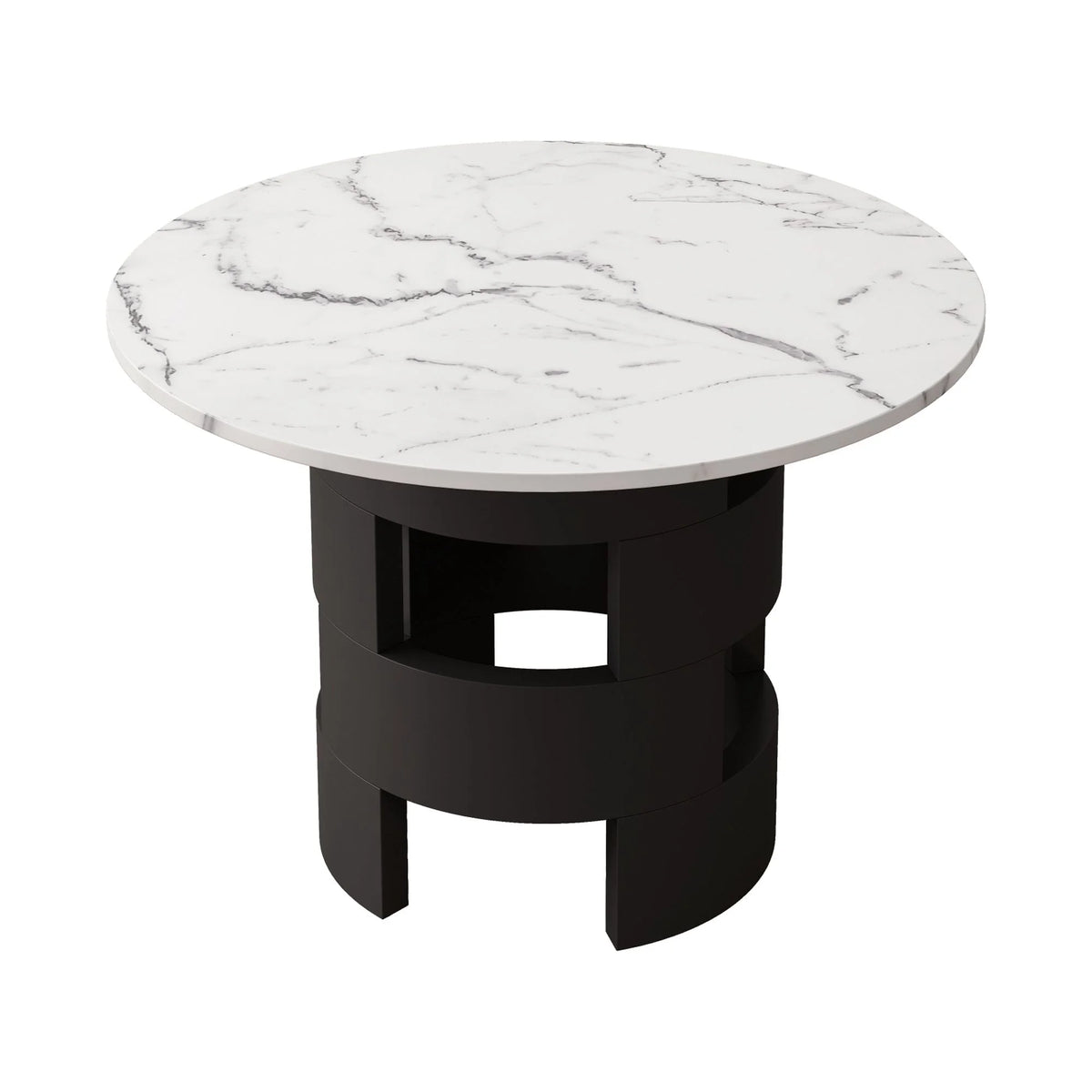 42.12" Round Dining Table with Printed Black Marble Top G985