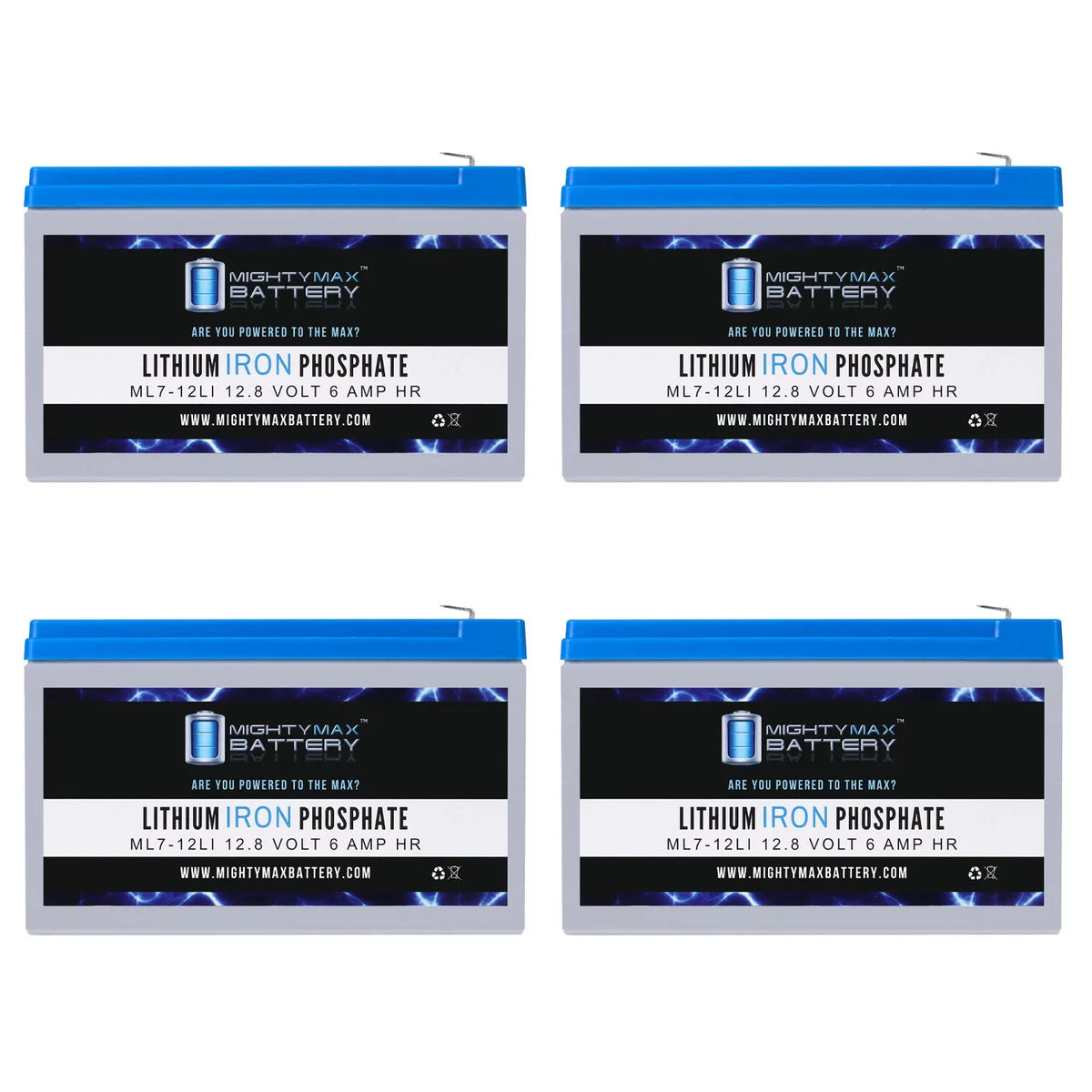12V 7AH Lithium Replacement Battery 4 Pack R97470