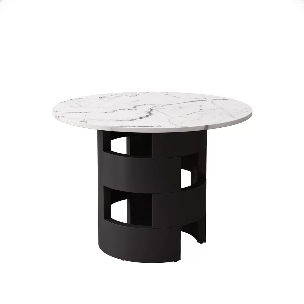 42.12" Round Dining Table with Printed Black Marble Top G985