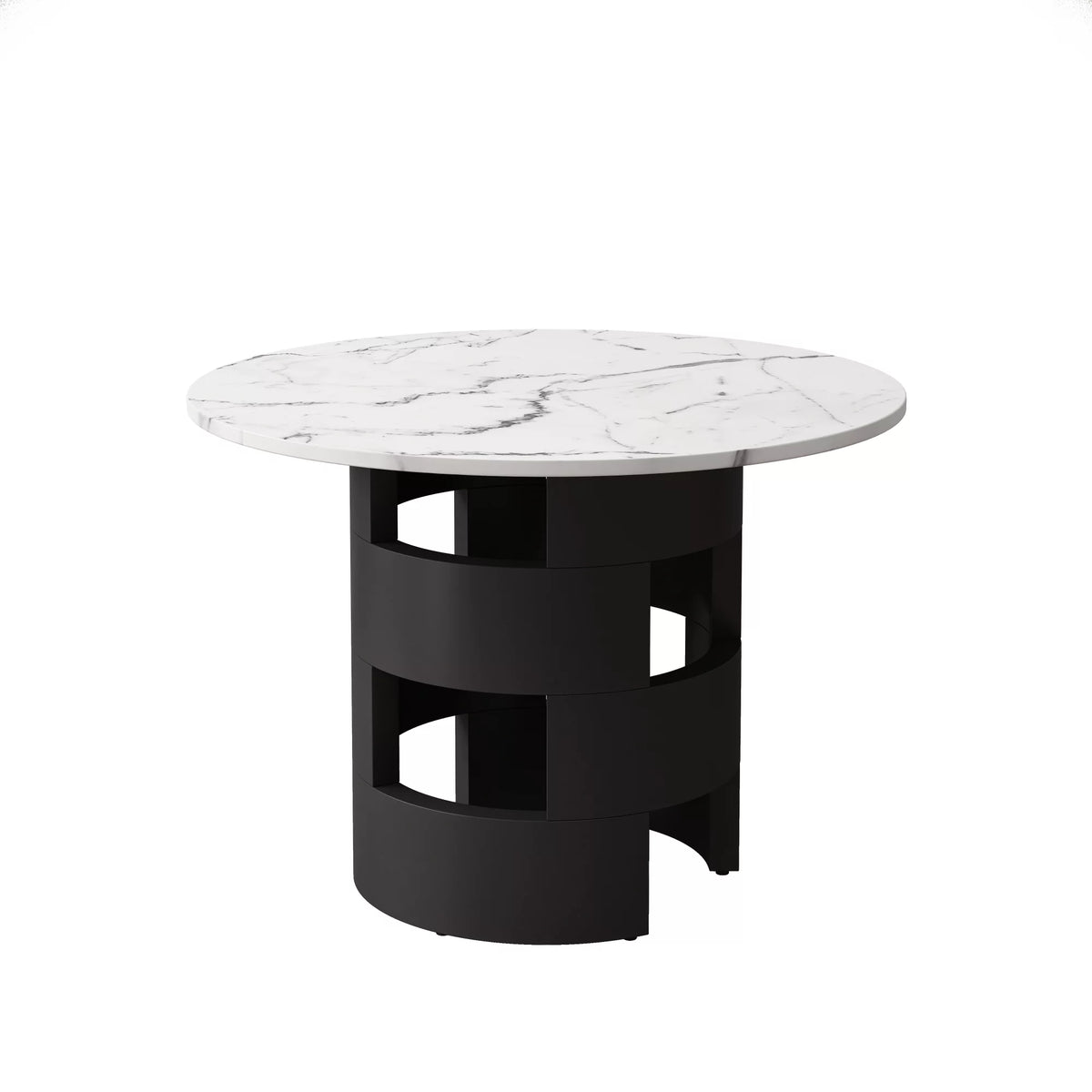 42.12" Round Dining Table with Printed Black Marble Top G985