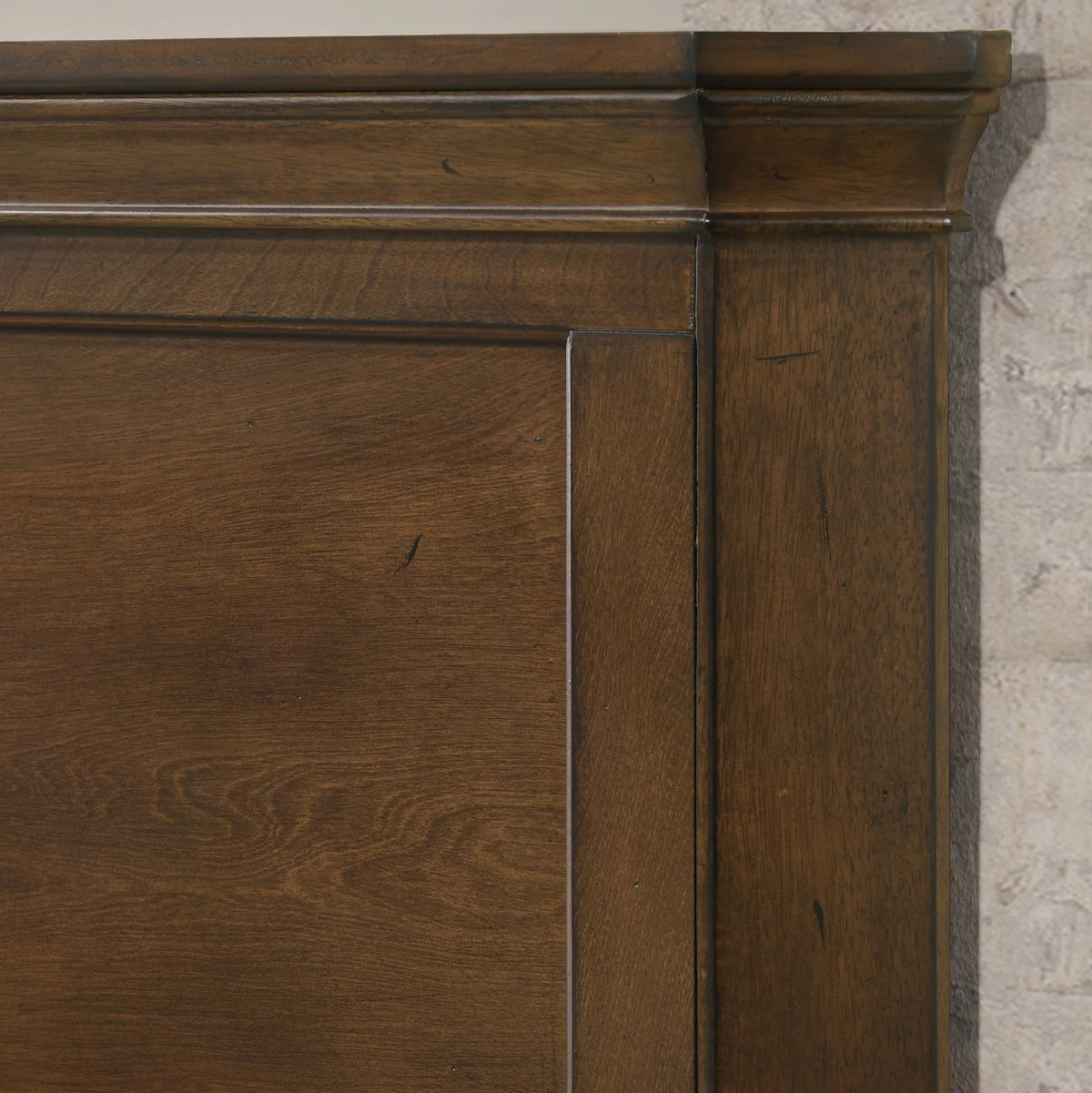 Queen Wood Panel Bed with Dresser, Mirror, Nightstand O320