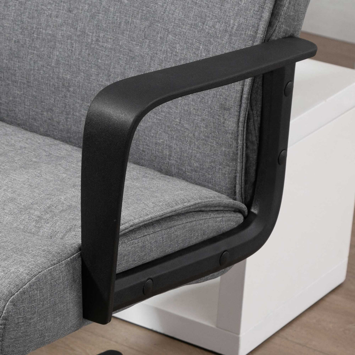 Height Adjustable Linen Fabric Desk Task Chair with 360° Swivel Wheels G480010