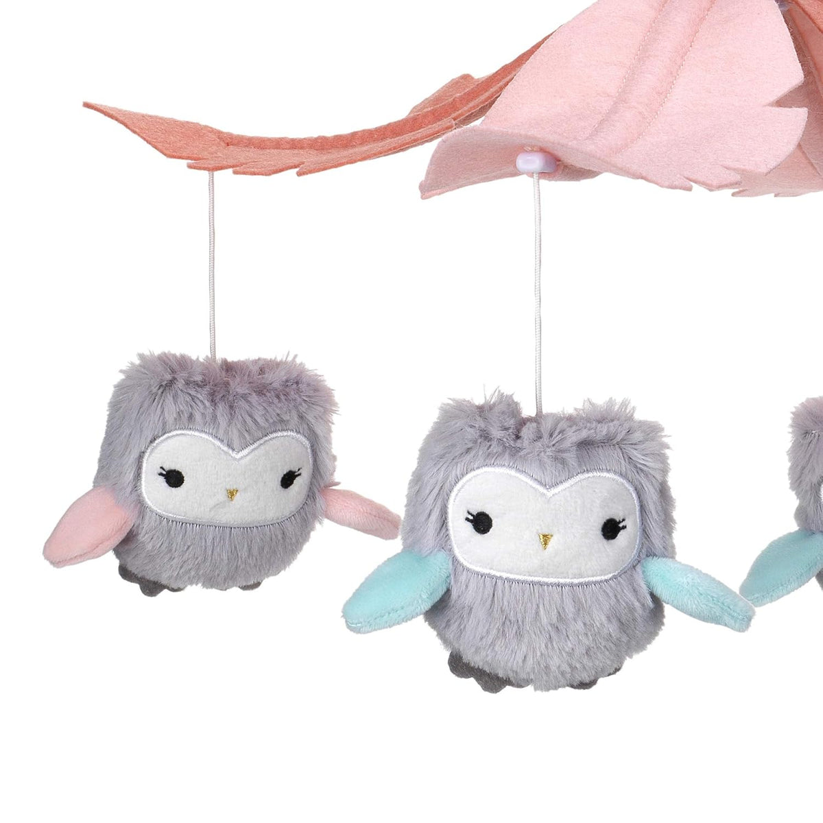 Gray/Pink Musical Baby Crib Mobile Soother Toy P4744