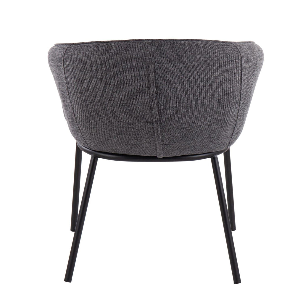 Black Steel and Charcoal Fabric Chair Q898295