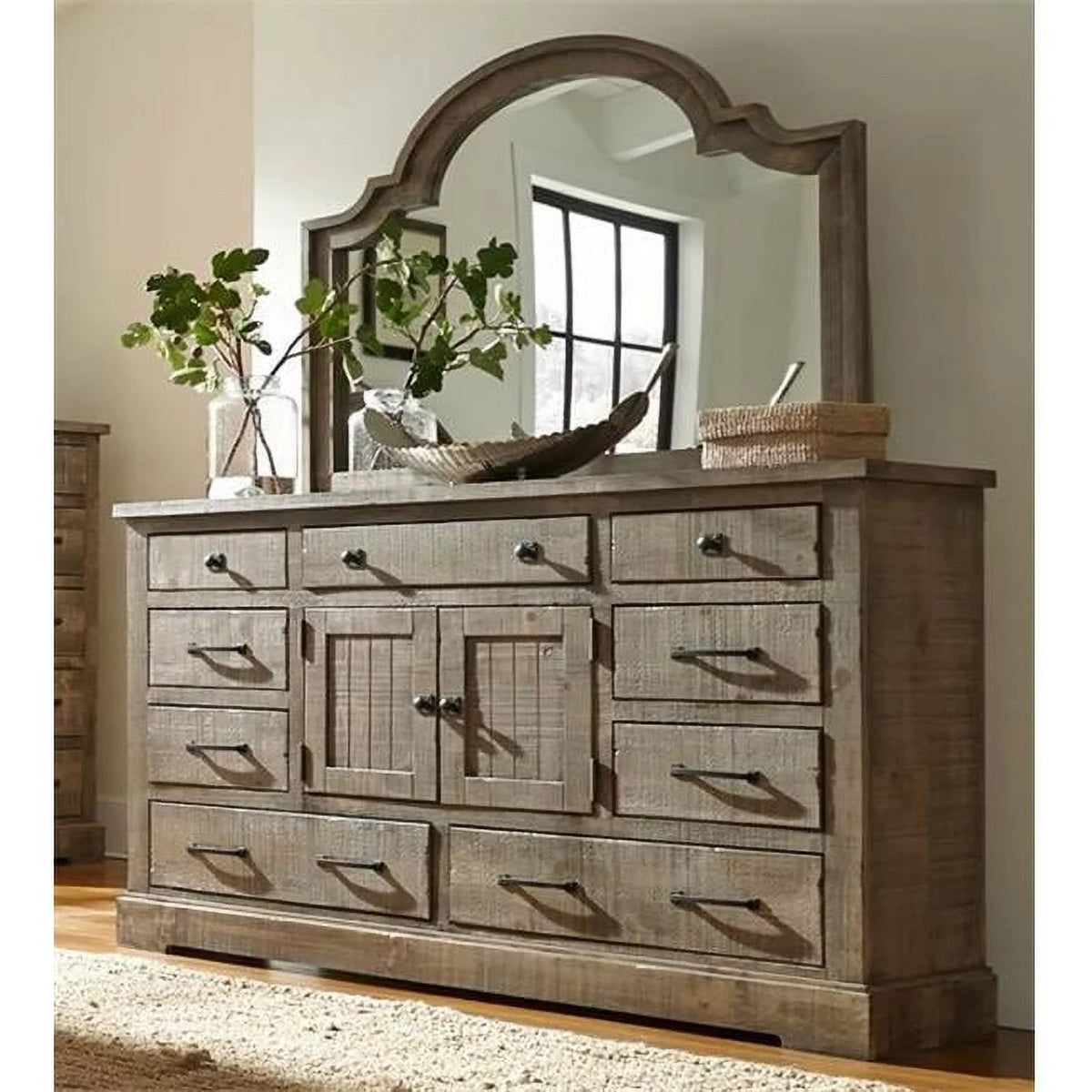 78 x 66 x 18 in. Door Dresser & Mirror I432201