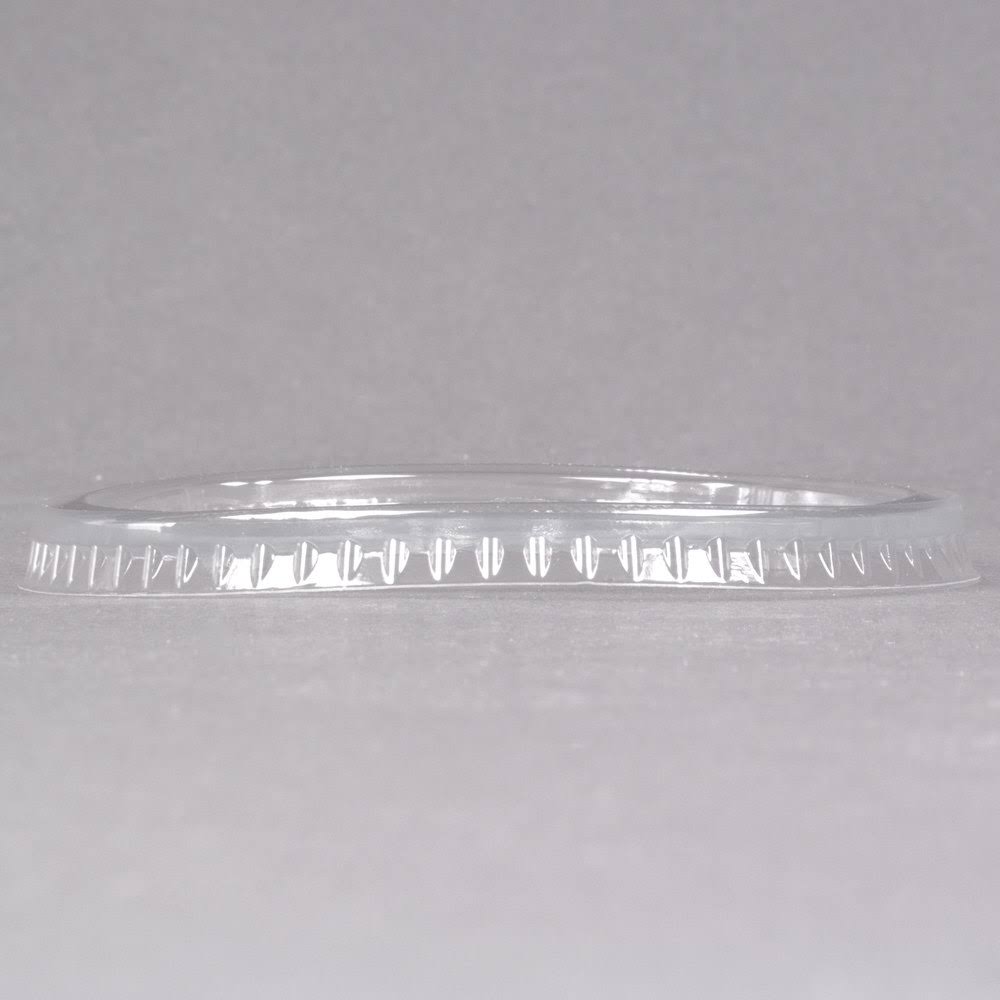 Clear Flat Plastic Lid with Straw Slot and Identification Buttons K77656