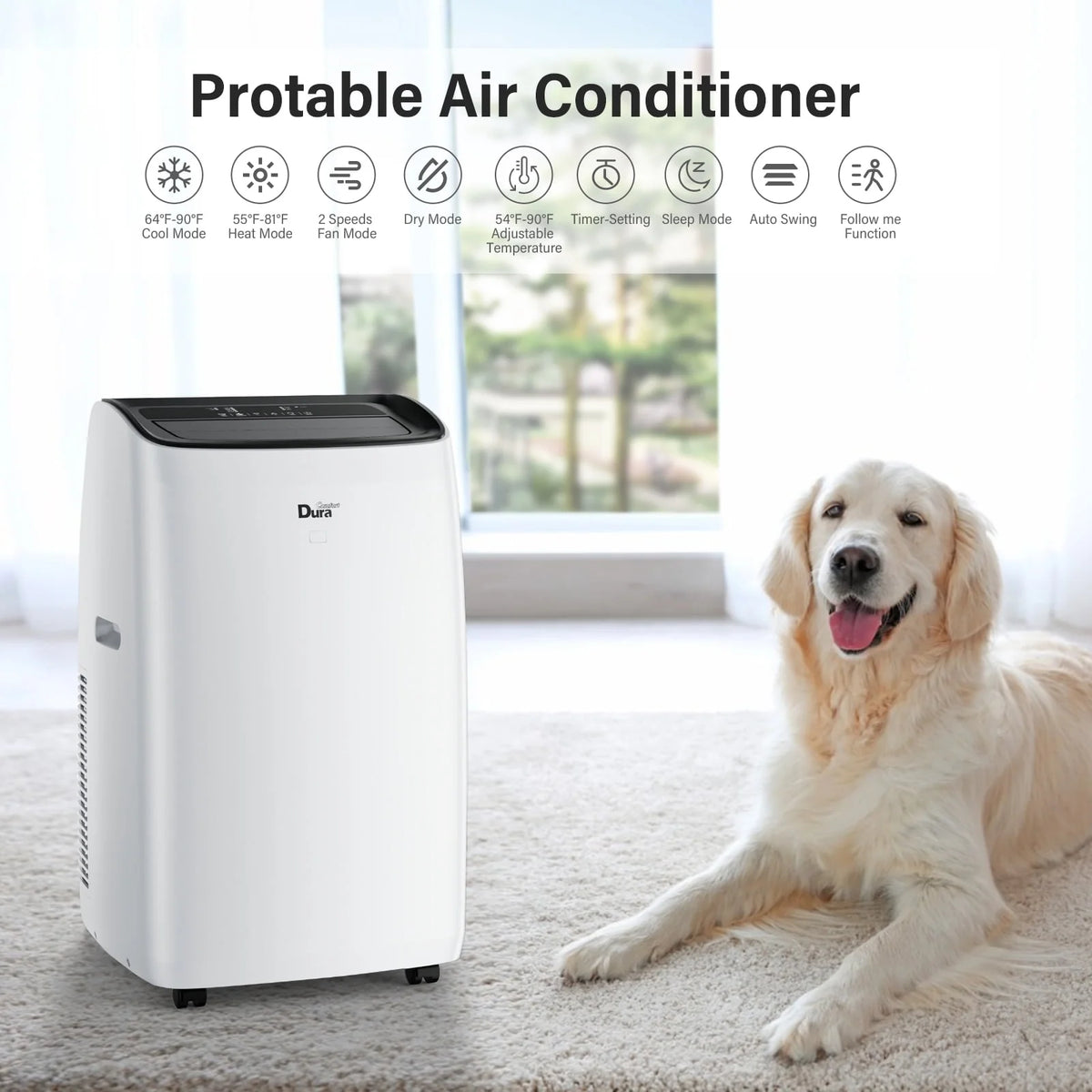 10200 BTU Portable Air Conditioner with Dehumidifier and Fan D147748