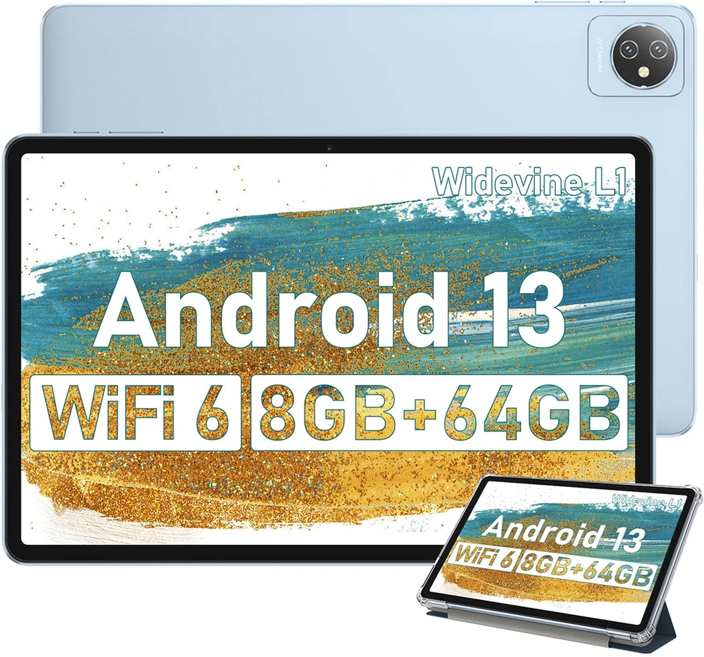 10 inch Tablet 64GB ROM 8GB RAM Android 13 Gray H9774