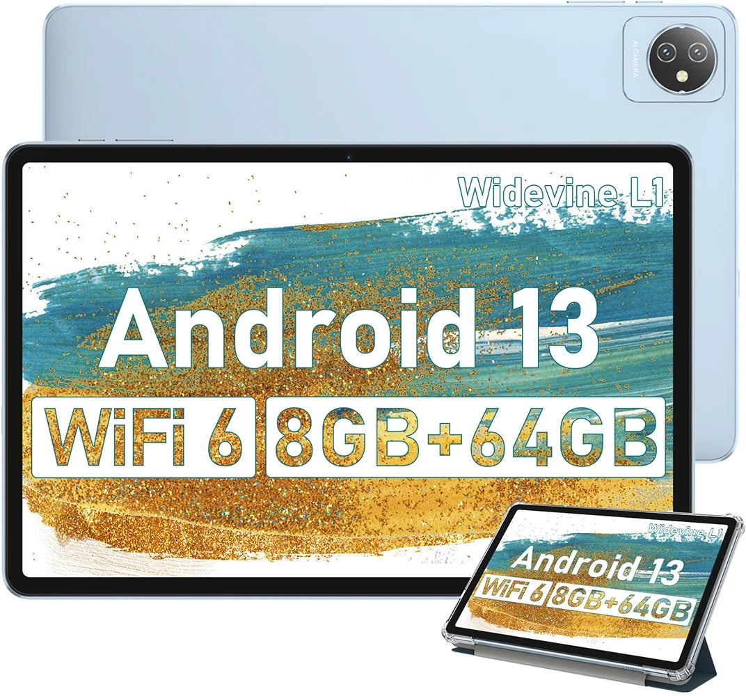 10 inch Tablet 64GB ROM 8GB RAM Android 13 Gray H9774