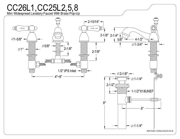 Polished Brass Mini-Widespread Bathroom Faucet G28552