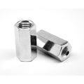 1 1/4 inch-7 Coarse Thread A563 Grade A Hex Rod Coupling Nut Low Carbon Steel Zinc Plated Pk 5 T804634
