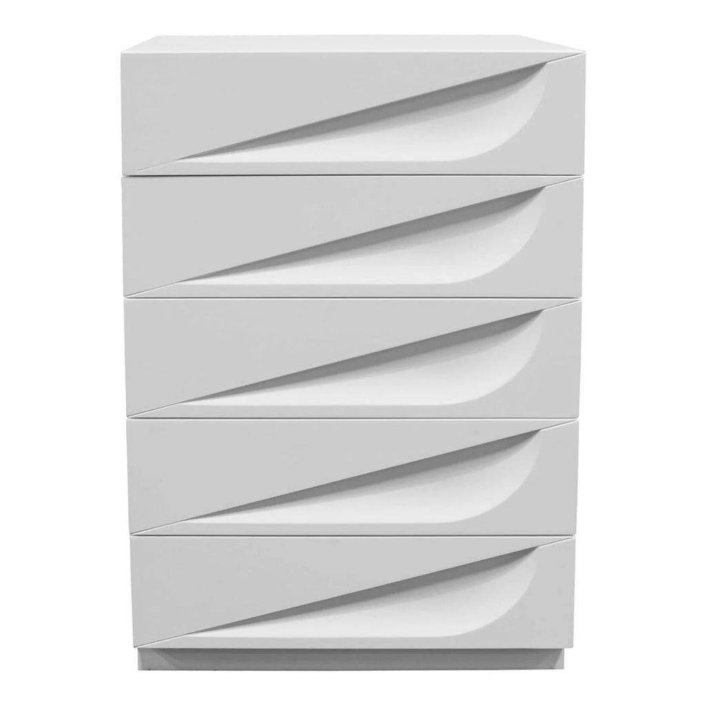 Off White 5-Drawer Poplar Wood Bedroom Chest X51497