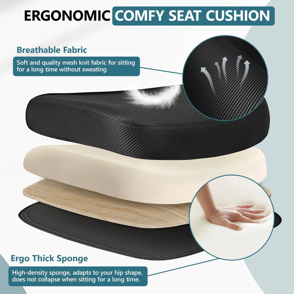 Black Ergonomic Office Chair with Lumbar Support and Flip up Arms Y1567