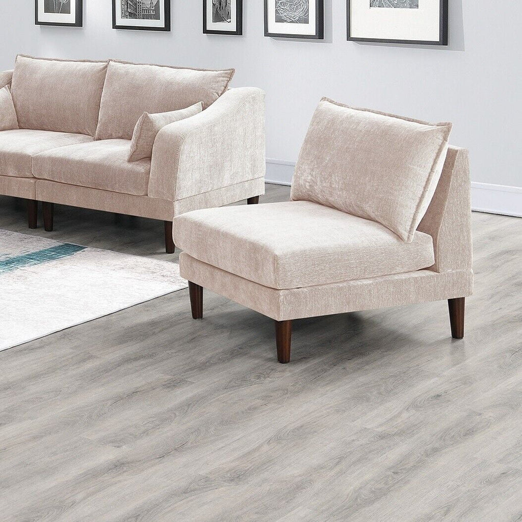 7pc Modular Sofa Set with Corner Wedge Armless Chair and Ottoman C2325