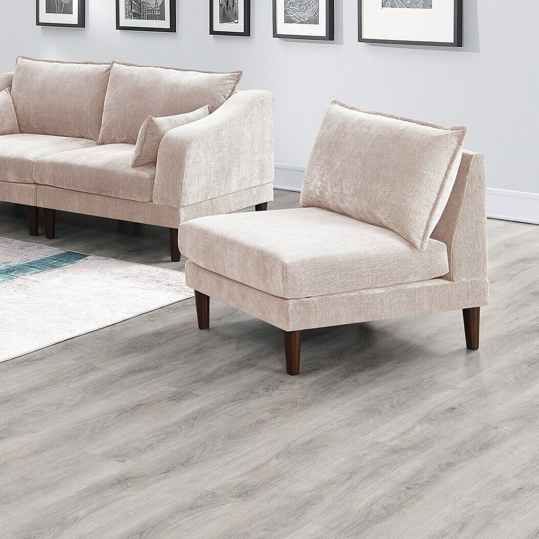 7pc Modular Sofa Set with Corner Wedge Armless Chair and Ottoman C2325