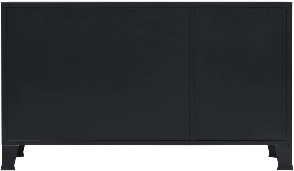 Black Metal Sideboard with 2 Shelves and 3 Doors L6669