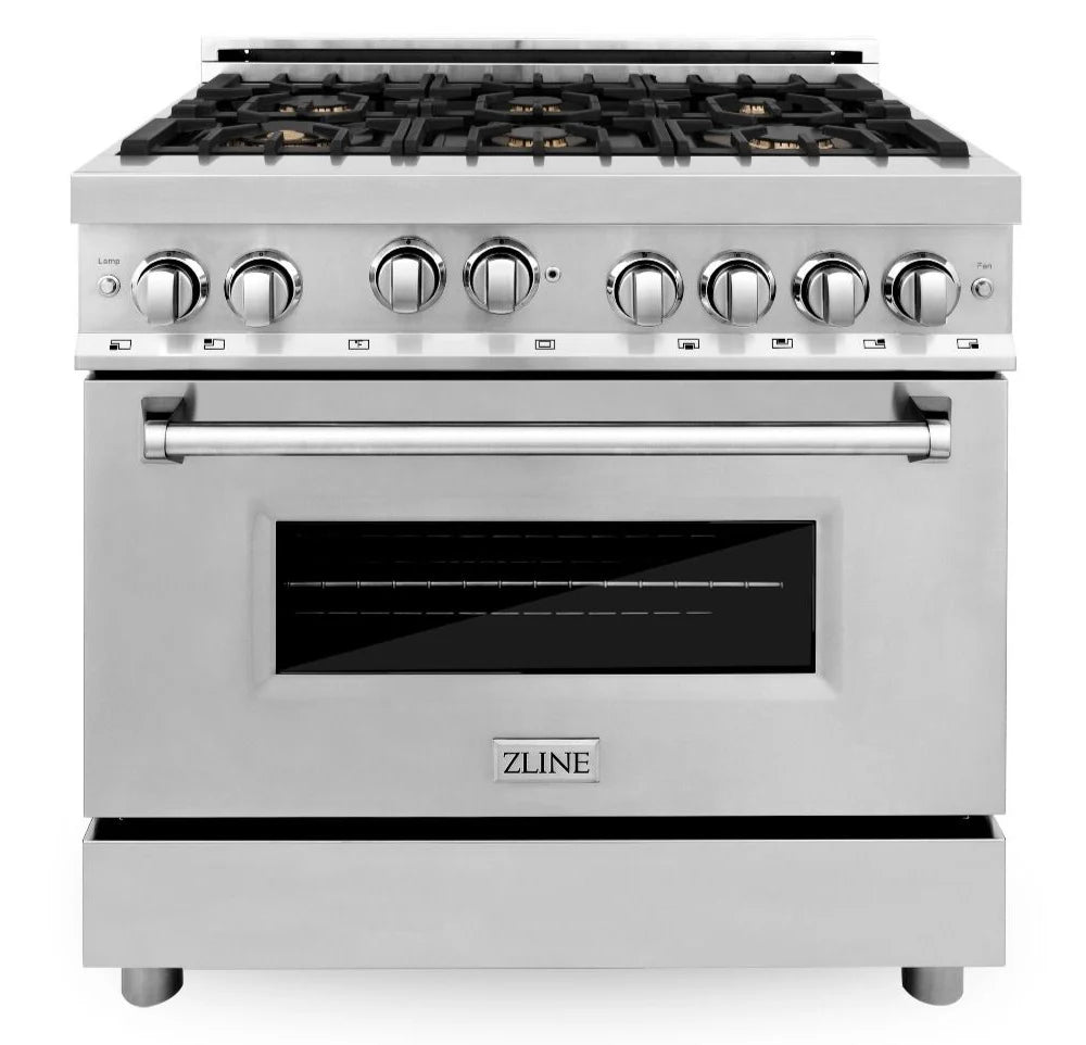 36 in. Gas Burner/Gas Oven in Stainless Steel with Brass Burners B36266