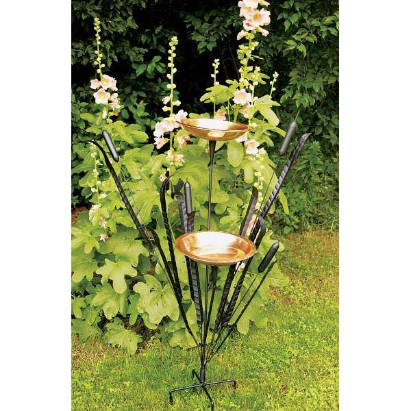 Double Cattail Birdbath K5075