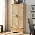 72" White Farmhouse Kitchen Pantry Cabinet with Drawer B39261