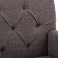 Beige Linen Upholstered Accent Chair with Ottoman G73376