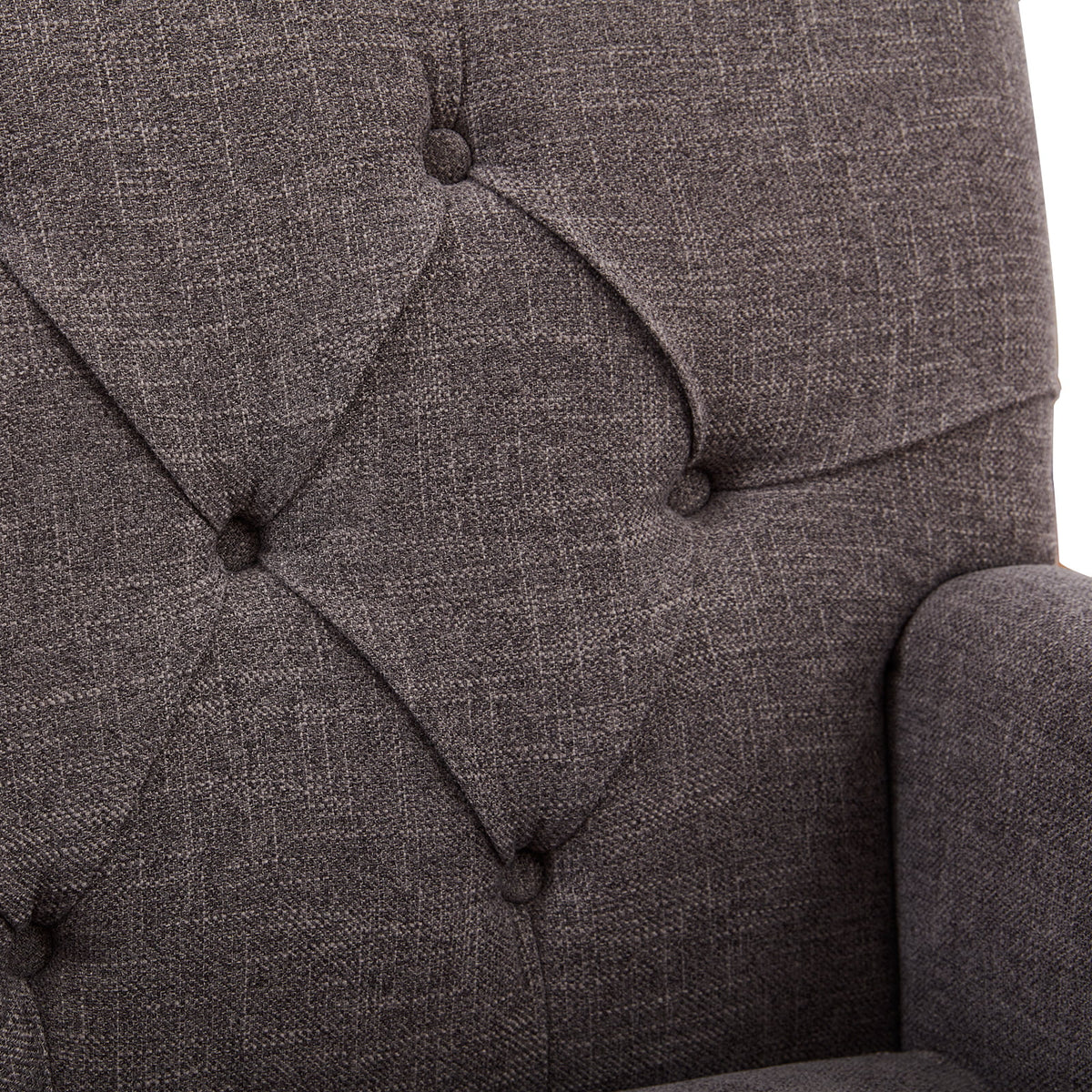 Beige Linen Upholstered Accent Chair with Ottoman G73376