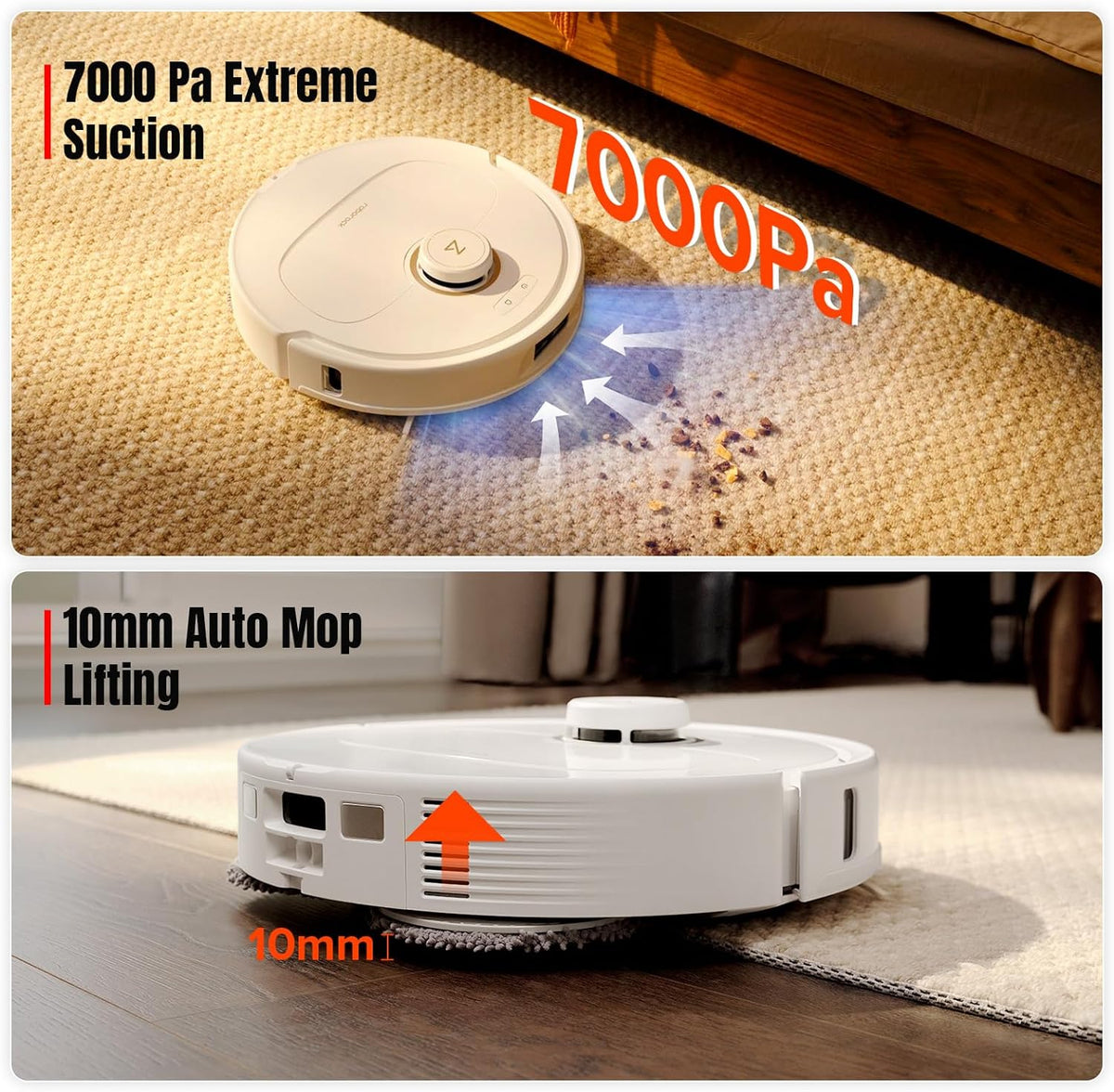 Robot Vacuum and Mop, Self-Emptying, 7000Pa Suction G926