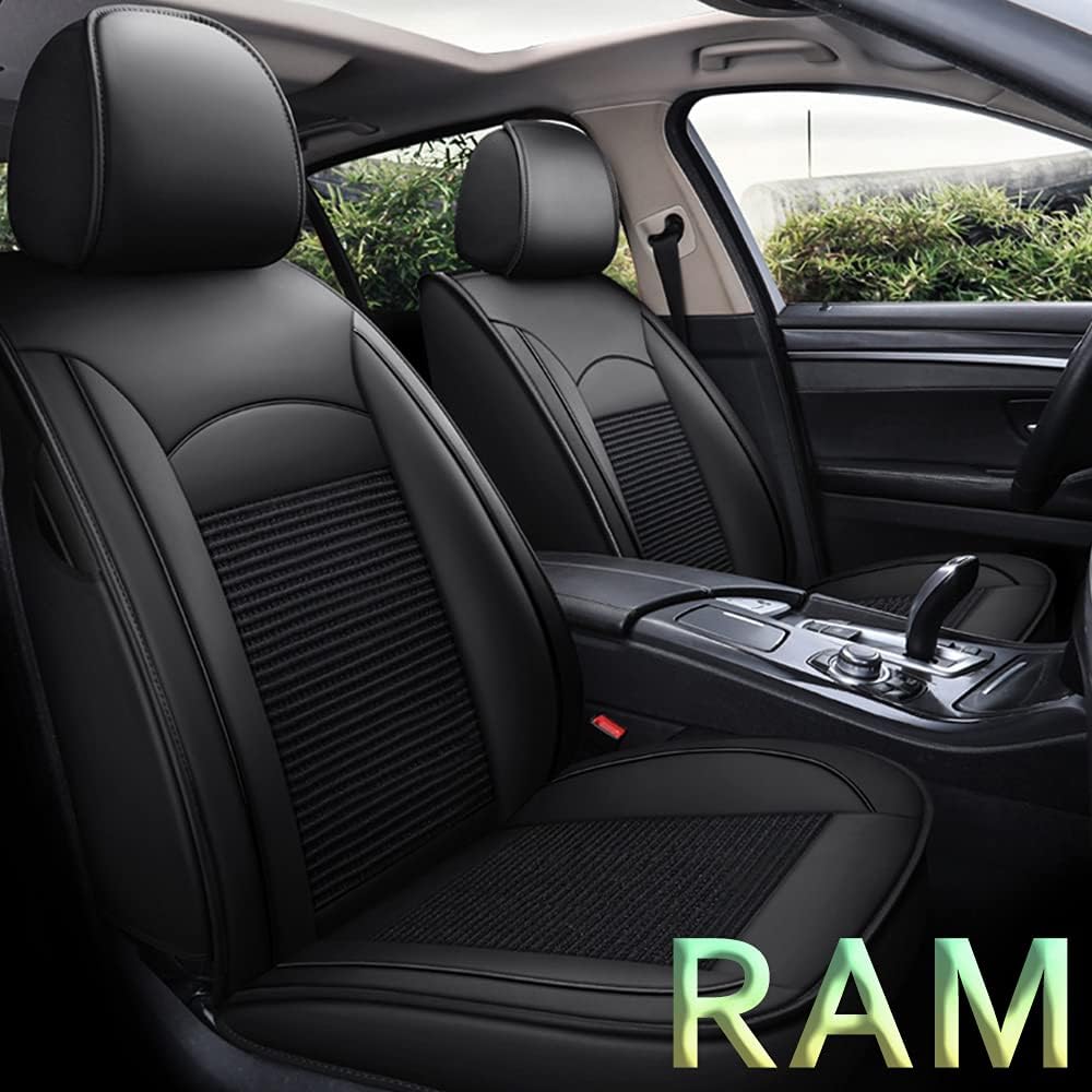 Custom Car Seat Covers Full Set 5 Seats Faux Leather Waterproof Black L112