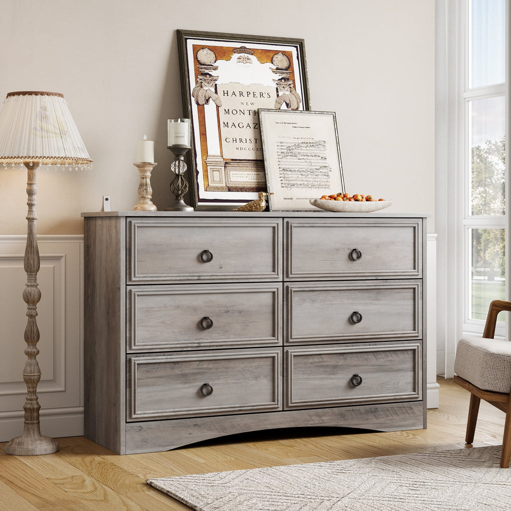 6 Drawer Wood Dresser B1069