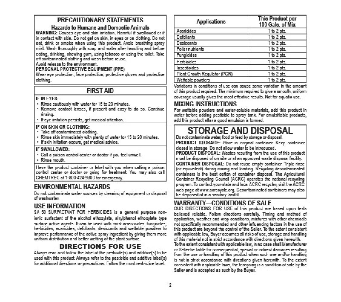 Surfactant for Herbicides 1 Gallon V8858