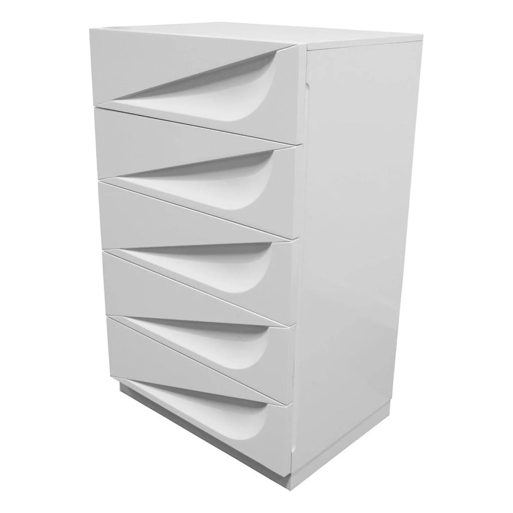 Off White 5-Drawer Poplar Wood Bedroom Chest X51497