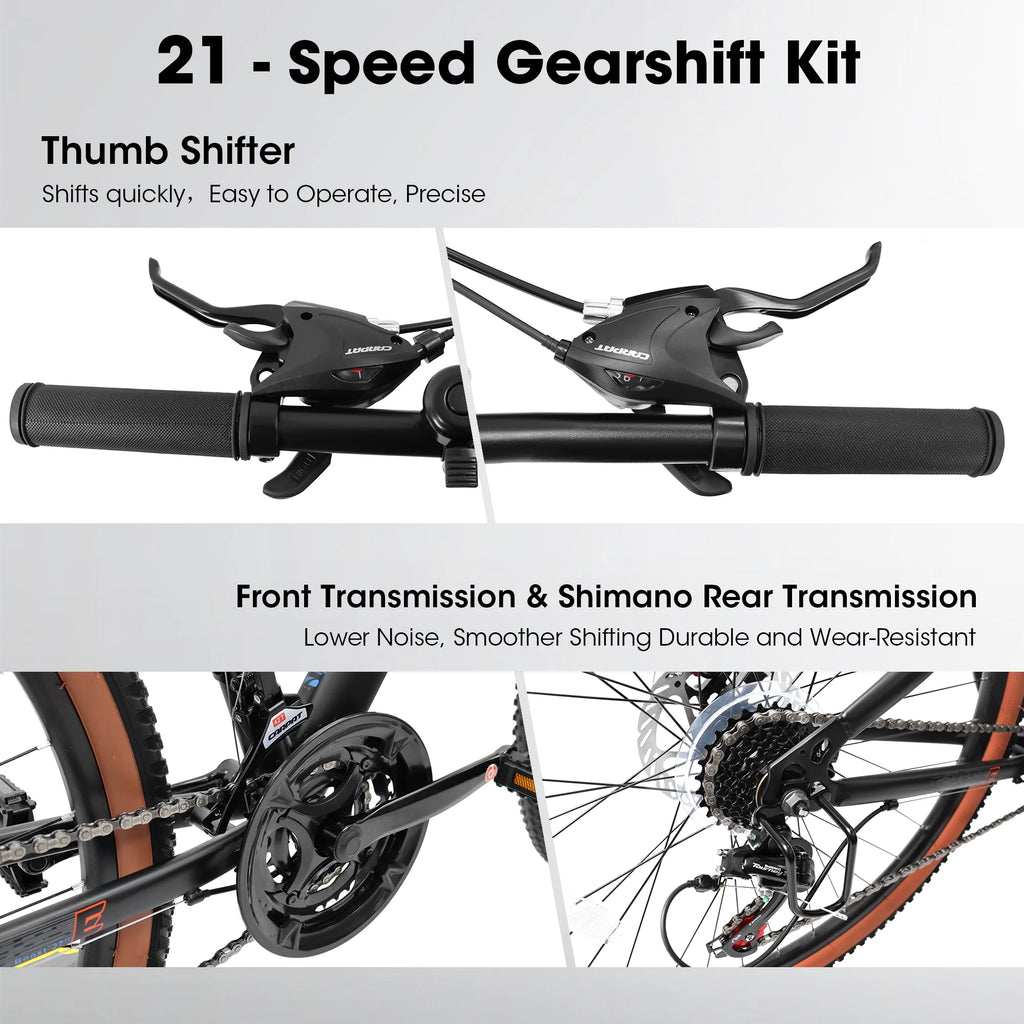 27.5 inch 21 Speeds Black Mountain Bike T122648