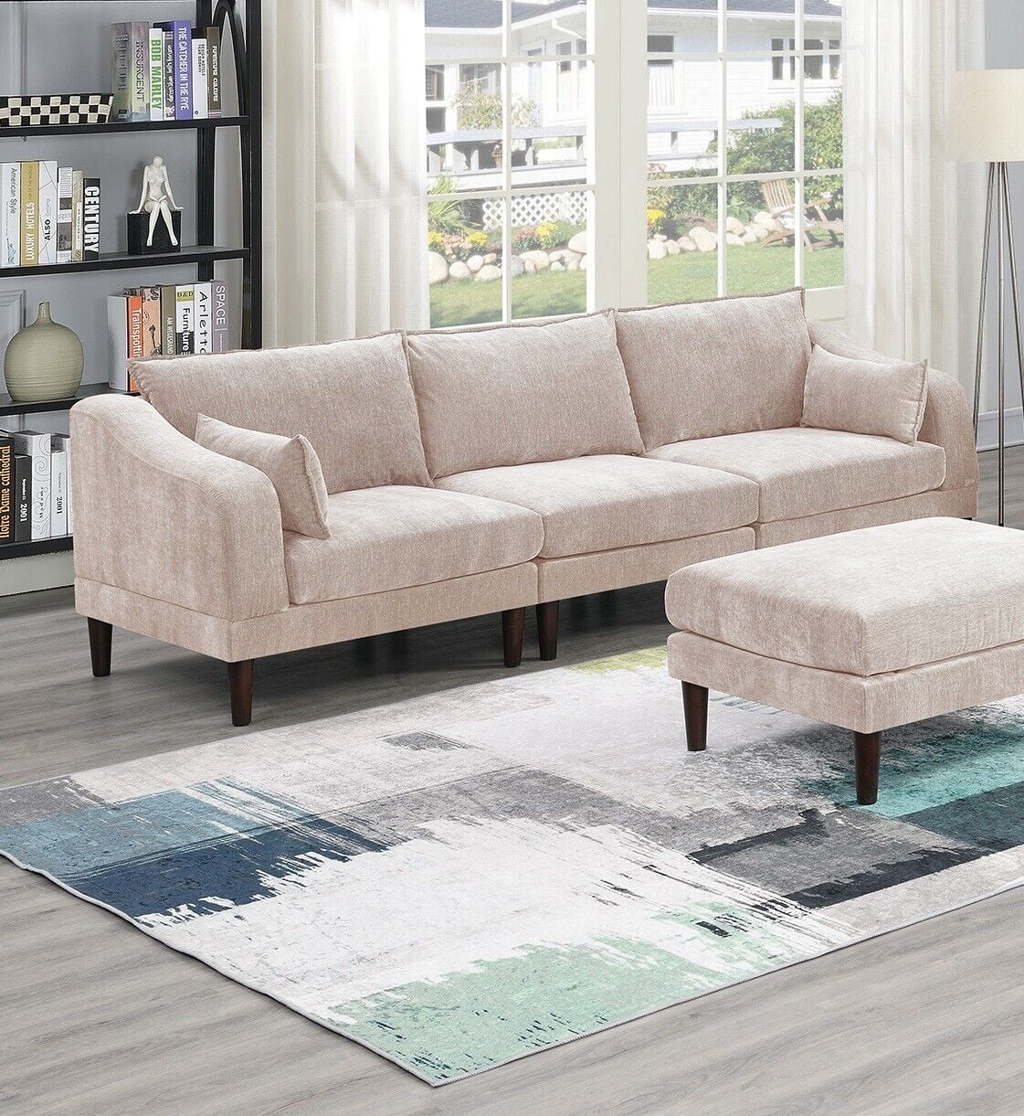 7pc Modular Sofa Set with Corner Wedge Armless Chair and Ottoman C2325